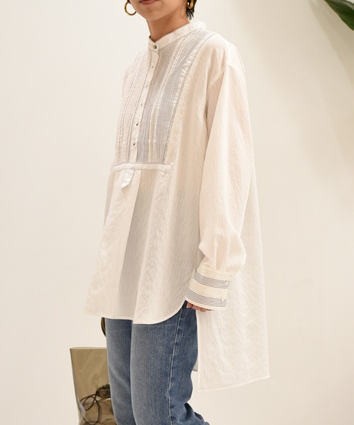 Eimee Law（エイミーロウ）の「【Eimee Law】ストライプドレスシャツ（シャツ/ブラウス・レディース・オフホワイト/サックスブルー・38）」の18枚目の写真