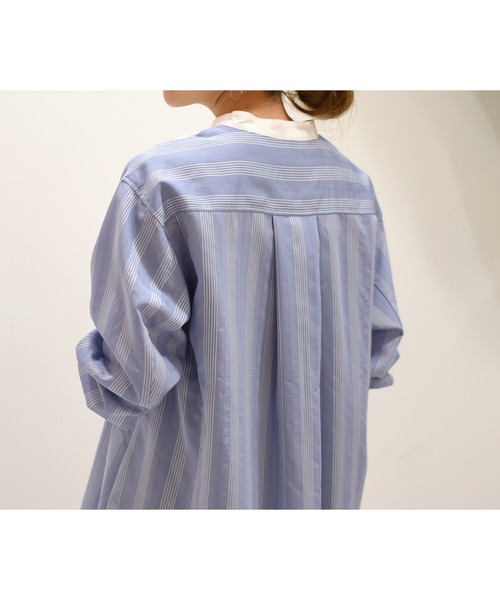 Eimee Law（エイミーロウ）の「【Eimee Law】ストライプドレスシャツ（シャツ/ブラウス・レディース・オフホワイト/サックスブルー・38）」の10枚目の写真