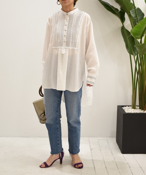 Eimee Law（エイミーロウ）の「【Eimee Law】ストライプドレスシャツ（シャツ/ブラウス・レディース・オフホワイト/サックスブルー・38）」の19枚目の写真