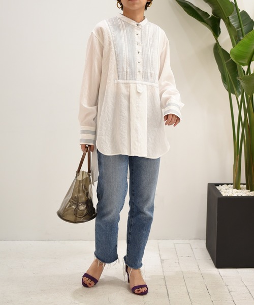 Eimee Law（エイミーロウ）の「【Eimee Law】ストライプドレスシャツ（シャツ/ブラウス・レディース・オフホワイト/サックスブルー・38）」の20枚目の写真