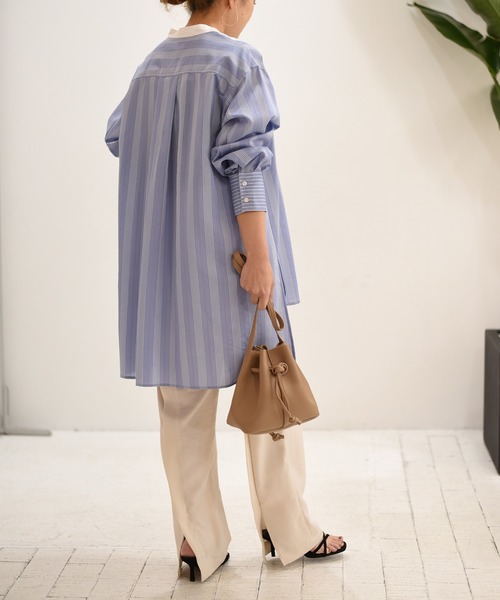 Eimee Law（エイミーロウ）の「【Eimee Law】ストライプドレスシャツ（シャツ/ブラウス・レディース・オフホワイト/サックスブルー・38）」の15枚目の写真