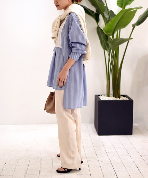 Eimee Law（エイミーロウ）の「【Eimee Law】ストライプドレスシャツ（シャツ/ブラウス・レディース・オフホワイト/サックスブルー・38）」の17枚目の写真