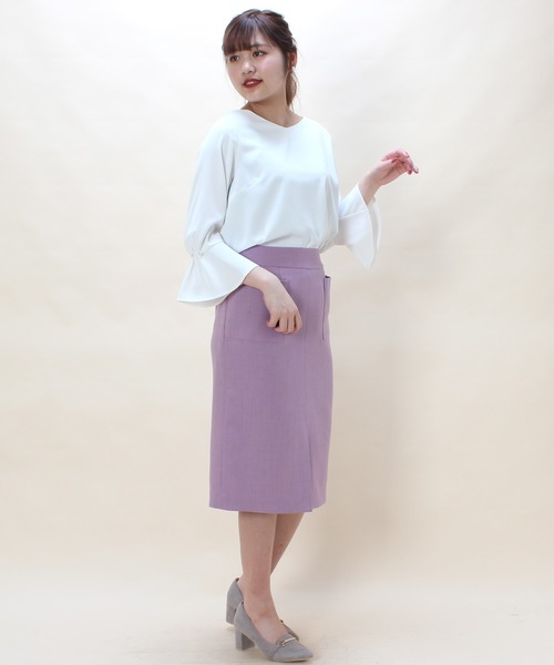 TRUDEA（トルディア）の「パール挟み込み　袖フレアブラウス（シャツ/ブラウス・レディース・ホワイト/モカ/ベージュ/ラベンダー/イエロー/ピンクベージュ・MEDIUM/LARGE/SMALL）」の22枚目の写真