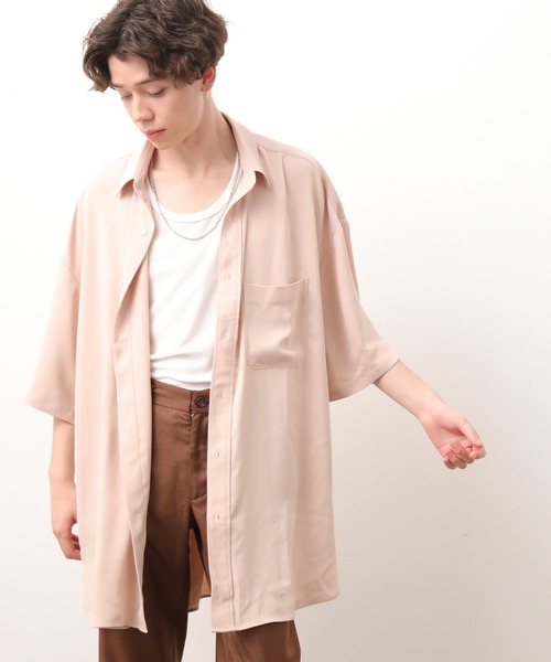 JUNRED（ジュンレッド）の「モンスターBIGハーフスリーブシャツ（シャツ/ブラウス・メンズ・ブラック/ベージュ/ブルー・M/L）」の3枚目の写真