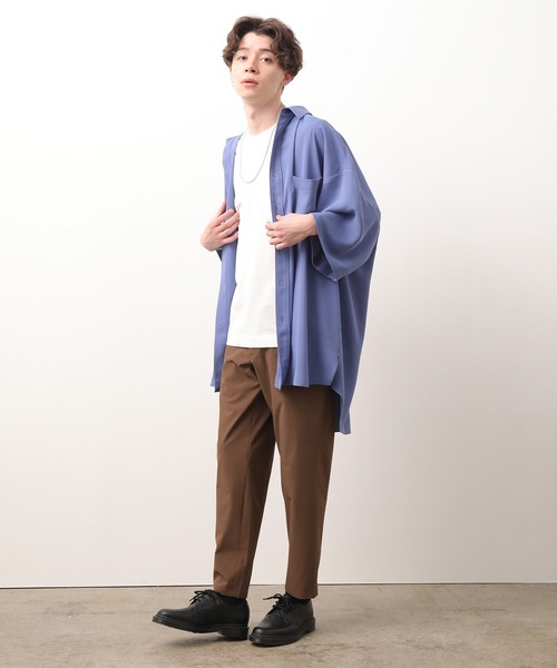 JUNRED（ジュンレッド）の「モンスターBIGハーフスリーブシャツ（シャツ/ブラウス・メンズ・ブラック/ベージュ/ブルー・M/L）」の12枚目の写真