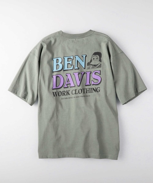 BEN DAVIS（ベンデイビス）の「【BEN DAVIS】２トーンロゴＴ（Tシャツ/カットソー・メンズ・ホワイト/オリーブ/オレンジ・M/L/XL）」の3枚目の写真