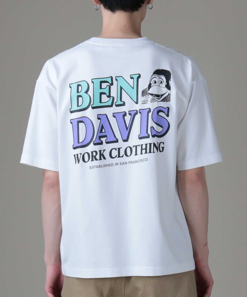 BEN DAVIS（ベンデイビス）の「【BEN DAVIS】２トーンロゴＴ（Tシャツ/カットソー・メンズ・ホワイト/オリーブ/オレンジ・M/L/XL）」の5枚目の写真