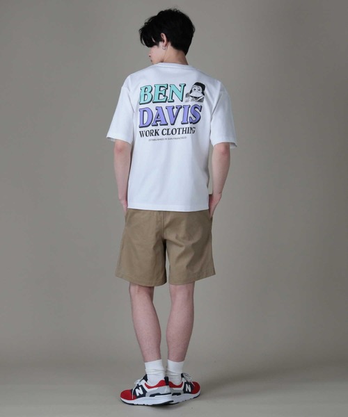 BEN DAVIS（ベンデイビス）の「【BEN DAVIS】２トーンロゴＴ（Tシャツ/カットソー・メンズ・ホワイト/オリーブ/オレンジ・M/L/XL）」の12枚目の写真