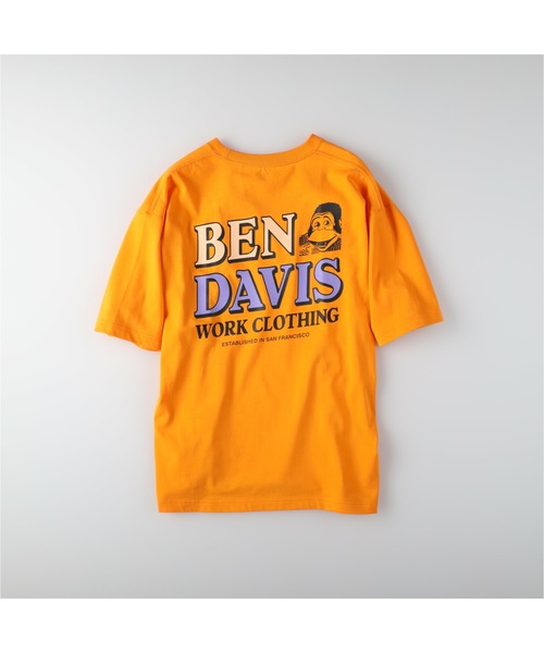 BEN DAVIS（ベンデイビス）の「【BEN DAVIS】２トーンロゴＴ（Tシャツ/カットソー・メンズ・ホワイト/オリーブ/オレンジ・M/L/XL）」の6枚目の写真