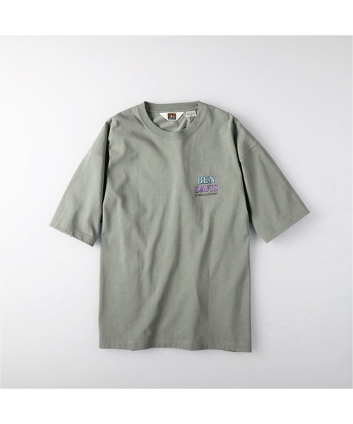BEN DAVIS（ベンデイビス）の「【BEN DAVIS】２トーンロゴＴ（Tシャツ/カットソー・メンズ・ホワイト/オリーブ/オレンジ・M/L/XL）」の10枚目の写真