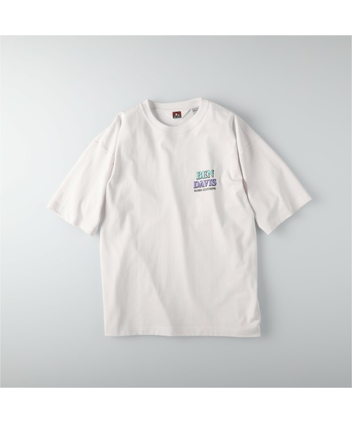 BEN DAVIS（ベンデイビス）の「【BEN DAVIS】２トーンロゴＴ（Tシャツ/カットソー・メンズ・ホワイト/オリーブ/オレンジ・M/L/XL）」の9枚目の写真