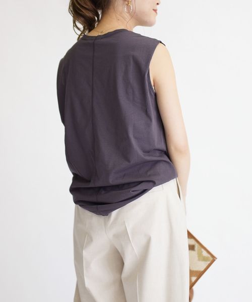 SHIPS(シップス)の「天竺ノースリーブプルオーバー◇(Tシャツ/カットソー・レディース・ホワイト/パープル/ダークグレー・ONE SIZE)」の12枚目の写真
