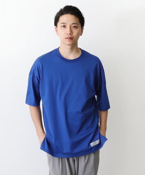 ATTACHMENT（アタッチメント）の「60/2ギザシルキー天竺 クルーネックドルマンS/S（Tシャツ/カットソー・メンズ・ホワイト/ライトグレー/ブルー/ブラック/ライトブルー/ダークカーキ・2/3/1）」の6枚目の写真
