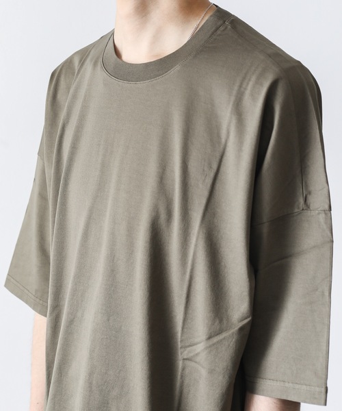 【関税込み】ATTACHMENT グレー クルーネックTシャツ SHIPS: コットン クレープ ワイド クルーネック Tシャツ｜ SHIPS