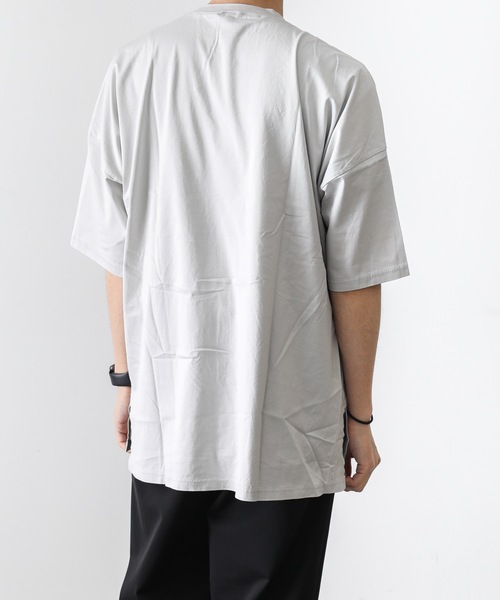 ATTACHMENT（アタッチメント）の「60/2ギザシルキー天竺 クルーネックドルマンS/S（Tシャツ/カットソー・メンズ・ホワイト/ライトグレー/ブルー/ブラック/ライトブルー/ダークカーキ・2/3/1）」の15枚目の写真