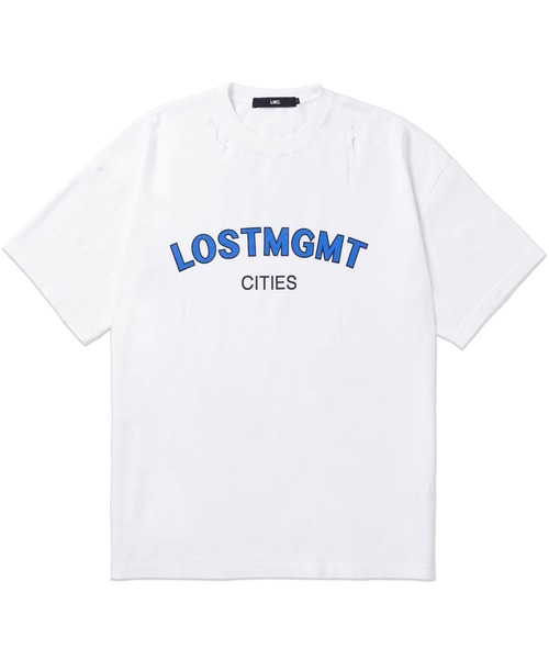 LMCの「【LMC】LMC DESTROYED OVERSIZED LOGO TEE / デストロイ ロゴ オーバーサイズ ダメージ Tシャツ(Tシャツ/カットソー・メンズ・ホワイト/ブラック/ベージュ・1/2)」の2枚目の写真