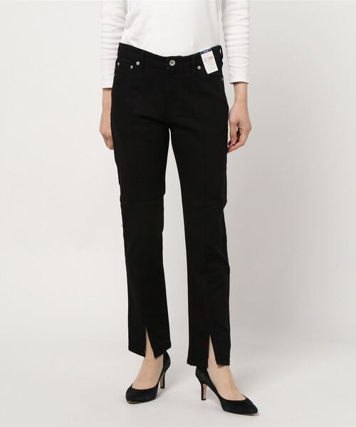 RAG MACHINE（ラグマシーン）の「【RAG MACHINE】フロントスリットデニム（デニムパンツ・レディース・ライトインディゴブルー/ブラック・S/M/L）」の2枚目の写真