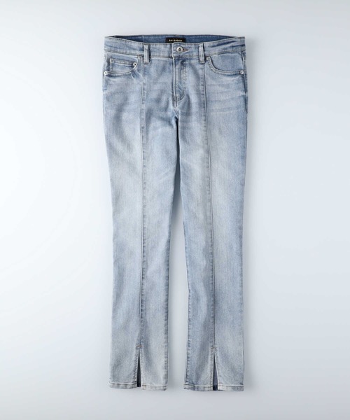 RAG MACHINE（ラグマシーン）の「【RAG MACHINE】フロントスリットデニム（デニムパンツ・レディース・ライトインディゴブルー/ブラック・S/M/L）」の7枚目の写真