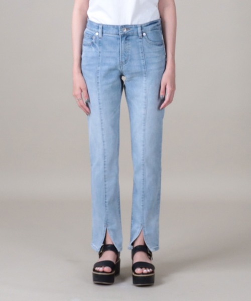 RAG MACHINE（ラグマシーン）の「【RAG MACHINE】フロントスリットデニム（デニムパンツ・レディース・ライトインディゴブルー/ブラック・S/M/L）」の12枚目の写真