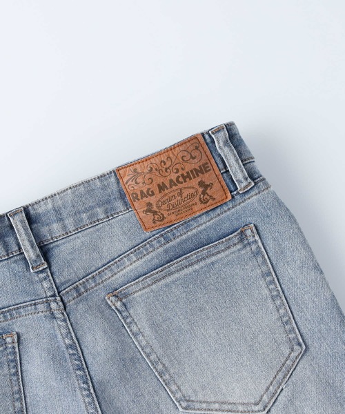 RAG MACHINE（ラグマシーン）の「【RAG MACHINE】フロントスリットデニム（デニムパンツ・レディース・ライトインディゴブルー/ブラック・S/M/L）」の5枚目の写真