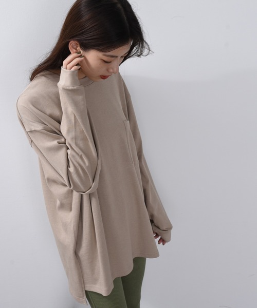 ap retro(アプレトロ)の「サイドスリットポケット付きプルオーバービッグTシャツ【ZOZOTOWN限定商品】(Tシャツ/カットソー・レディース・オフホワイト/ブラック/グレー/スモークピンク/ベージュ/グリーン・FREE)」の1枚目の写真