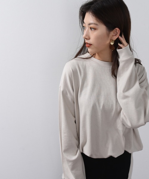 ap retro(アプレトロ)の「サイドスリットポケット付きプルオーバービッグTシャツ【ZOZOTOWN限定商品】(Tシャツ/カットソー・レディース・オフホワイト/ブラック/グレー/スモークピンク/ベージュ/グリーン・FREE)」の4枚目の写真