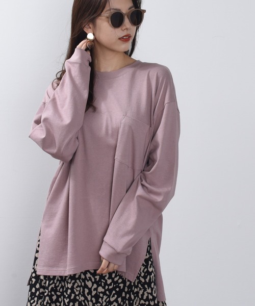 ap retro(アプレトロ)の「サイドスリットポケット付きプルオーバービッグTシャツ【ZOZOTOWN限定商品】(Tシャツ/カットソー・レディース・オフホワイト/ブラック/グレー/スモークピンク/ベージュ/グリーン・FREE)」の6枚目の写真