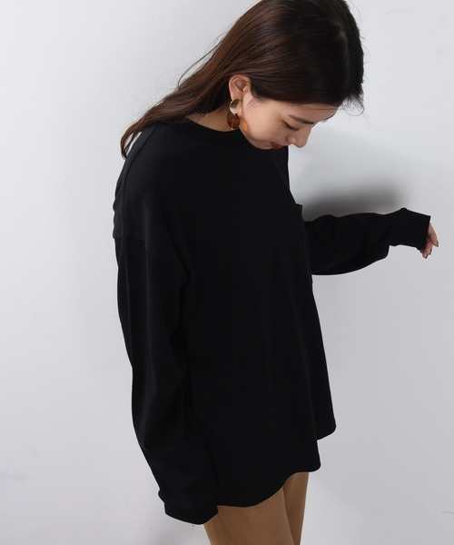 ap retro(アプレトロ)の「サイドスリットポケット付きプルオーバービッグTシャツ【ZOZOTOWN限定商品】(Tシャツ/カットソー・レディース・オフホワイト/ブラック/グレー/スモークピンク/ベージュ/グリーン・FREE)」の3枚目の写真