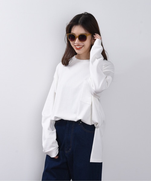 ap retro(アプレトロ)の「サイドスリットポケット付きプルオーバービッグTシャツ【ZOZOTOWN限定商品】(Tシャツ/カットソー・レディース・オフホワイト/ブラック/グレー/スモークピンク/ベージュ/グリーン・FREE)」の9枚目の写真