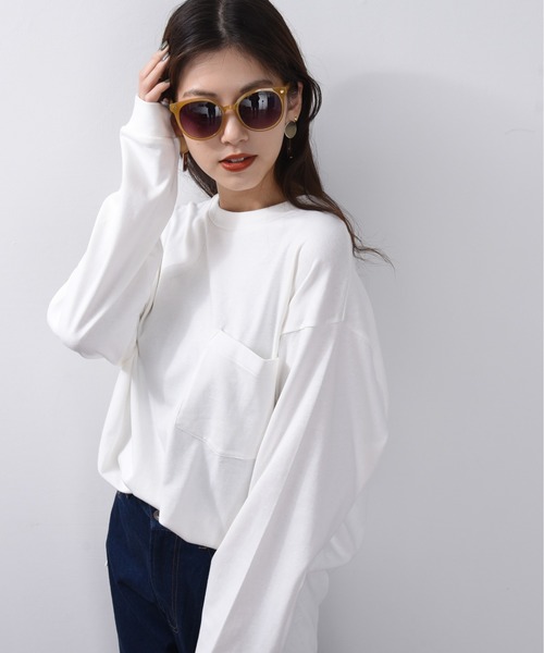 ap retro(アプレトロ)の「サイドスリットポケット付きプルオーバービッグTシャツ【ZOZOTOWN限定商品】(Tシャツ/カットソー・レディース・オフホワイト/ブラック/グレー/スモークピンク/ベージュ/グリーン・FREE)」の8枚目の写真