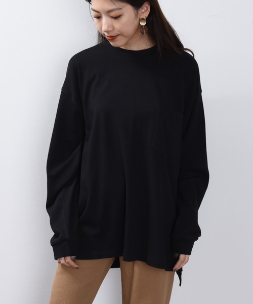 ap retro(アプレトロ)の「サイドスリットポケット付きプルオーバービッグTシャツ【ZOZOTOWN限定商品】(Tシャツ/カットソー・レディース・オフホワイト/ブラック/グレー/スモークピンク/ベージュ/グリーン・FREE)」の14枚目の写真