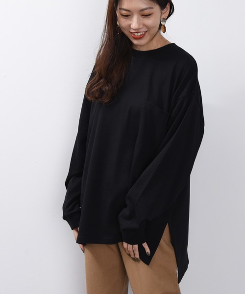 ap retro(アプレトロ)の「サイドスリットポケット付きプルオーバービッグTシャツ【ZOZOTOWN限定商品】(Tシャツ/カットソー・レディース・オフホワイト/ブラック/グレー/スモークピンク/ベージュ/グリーン・FREE)」の17枚目の写真