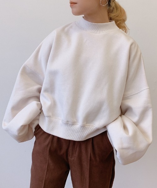 VANNIE U（ヴァニーユー）の「たぽ袖ショートスウェット（スウェット・レディース・ベージュ/ブラウン/ナチュラル・FREE）」の19枚目の写真