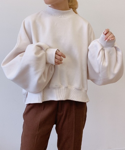 VANNIE U（ヴァニーユー）の「たぽ袖ショートスウェット（スウェット・レディース・ベージュ/ブラウン/ナチュラル・FREE）」の20枚目の写真