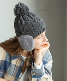 14+（イチヨンプラス）の「耳当て付きポンポンワッチ（ニットキャップ/ビーニー・メンズ）」