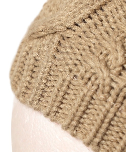 14+（イチヨンプラス）の「耳当て付きポンポンワッチ（ニットキャップ/ビーニー・レディース・アイボリー/グレー/ブラック/ベージュ/パープル/ライトグレー/グリーン/ベージュ系3・FREE）」の15枚目の写真