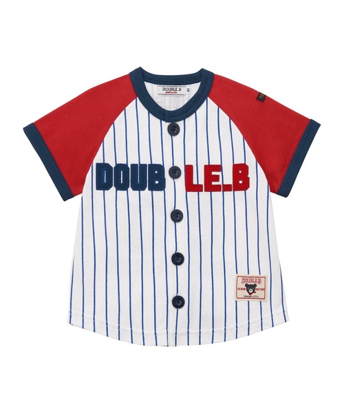 DOUBLE_B（ダブルビー）の「ベースボール半袖シャツ（シャツ/ブラウス・キッズ・ホワイト×ネイビー・90cm/100cm）」の2枚目の写真