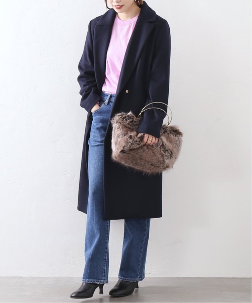 La TOTALITE（ラトータリテ）の「《追加》ウールビーバーチェスターコート◆（チェスターコート・レディース・ネイビー/アイボリー/ウッド・40）」の3枚目の写真