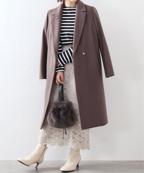 La TOTALITE（ラトータリテ）の「《追加》ウールビーバーチェスターコート◆（チェスターコート・レディース・ネイビー/アイボリー/ウッド・40）」の2枚目の写真