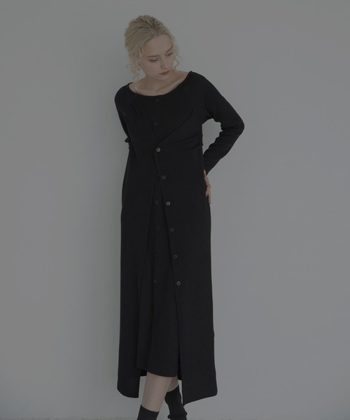 Mieli ワンピース Invariant ミエリインヴァリアント のファッション ワンピース ドレス Mieli アンサンブル風ニットカーデワンピース ワンピース 21人気の ワンピース