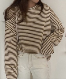 ドロップショルダーボーダーカットソー