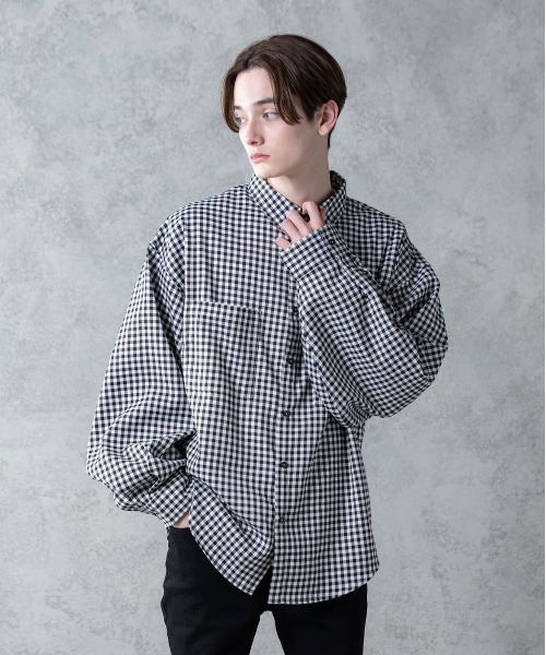 INTER FACTORY（インターファクトリー）の「ファッションインフルエンサー DAISUKE - Wポケットルーズスリーブシャツ　made in INTER FACTORY（シャツ/ブラウス・メンズ・ホワイト/その他/グレイッシュベージュ・MEDIUM/LARGE）」の10枚目の写真