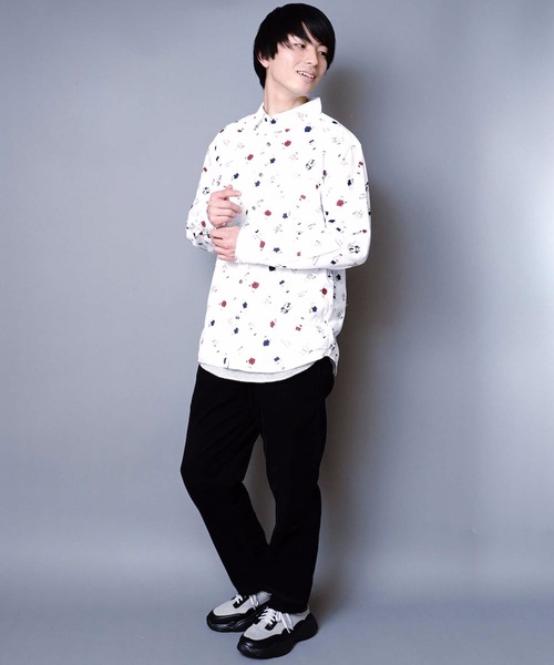 JEANS MATE(ジーンズメイト)の「オックス総柄シャツ アニマル柄 【ネコ柄】【くま柄】【女の子】の総柄プリント(シャツ/ブラウス・メンズ・グリーン/グレー/ホワイト系その他/ベージュ/その他1/ホワイト・X-LARGE/MEDIUM/LARGE)」の12枚目の写真