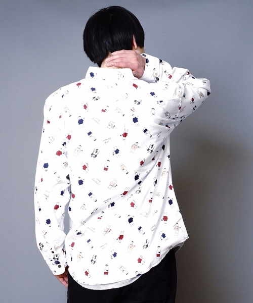 JEANS MATE(ジーンズメイト)の「オックス総柄シャツ アニマル柄 【ネコ柄】【くま柄】【女の子】の総柄プリント(シャツ/ブラウス・メンズ・グリーン/グレー/ホワイト系その他/ベージュ/その他1/ホワイト・X-LARGE/MEDIUM/LARGE)」の16枚目の写真