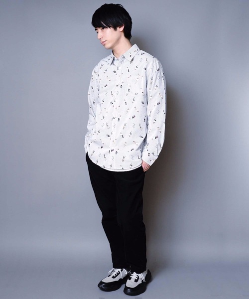 JEANS MATE(ジーンズメイト)の「オックス総柄シャツ アニマル柄 【ネコ柄】【くま柄】【女の子】の総柄プリント(シャツ/ブラウス・メンズ・グリーン/グレー/ホワイト系その他/ベージュ/その他1/ホワイト・X-LARGE/MEDIUM/LARGE)」の17枚目の写真