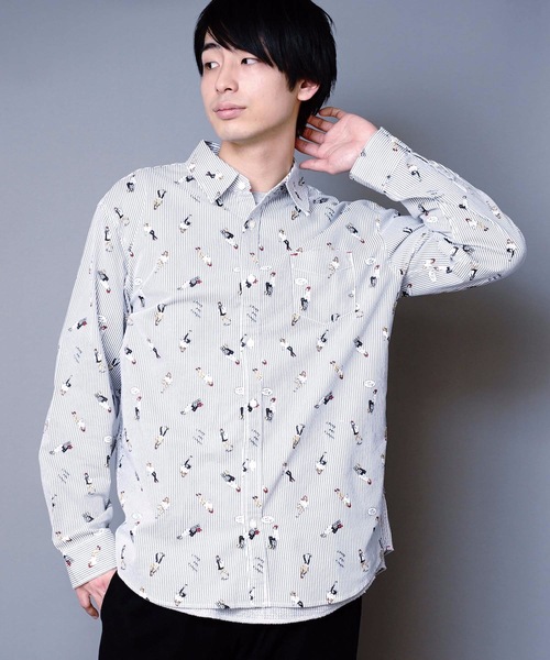 JEANS MATE(ジーンズメイト)の「オックス総柄シャツ アニマル柄 【ネコ柄】【くま柄】【女の子】の総柄プリント(シャツ/ブラウス・メンズ・グリーン/グレー/ホワイト系その他/ベージュ/その他1/ホワイト・X-LARGE/MEDIUM/LARGE)」の19枚目の写真