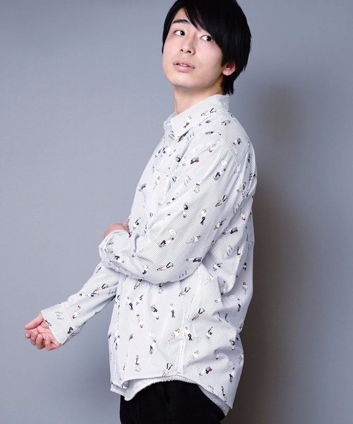 JEANS MATE(ジーンズメイト)の「オックス総柄シャツ アニマル柄 【ネコ柄】【くま柄】【女の子】の総柄プリント(シャツ/ブラウス・メンズ・グリーン/グレー/ホワイト系その他/ベージュ/その他1/ホワイト・X-LARGE/MEDIUM/LARGE)」の20枚目の写真