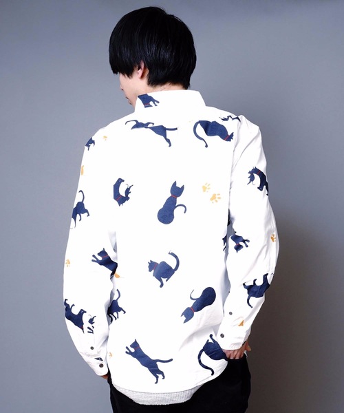 JEANS MATE(ジーンズメイト)の「オックス総柄シャツ アニマル柄 【ネコ柄】【くま柄】【女の子】の総柄プリント(シャツ/ブラウス・メンズ・グリーン/グレー/ホワイト系その他/ベージュ/その他1/ホワイト・X-LARGE/MEDIUM/LARGE)」の11枚目の写真