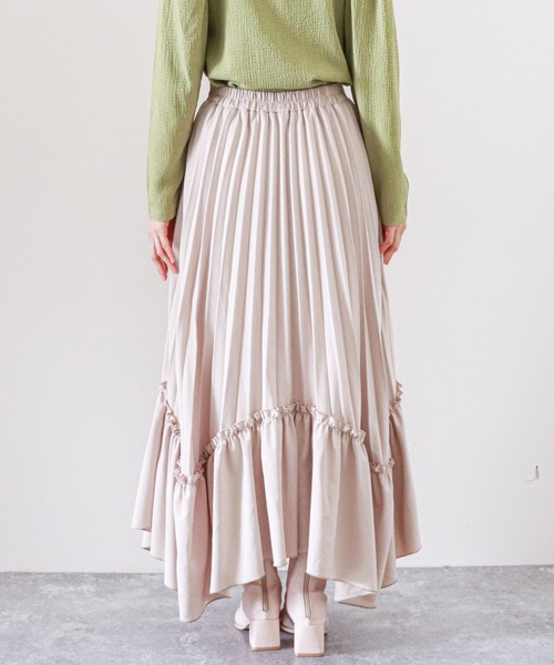 archives（アルシーヴ）の「イレヘムプリーツティアードスカート（スカート・レディース・グレイッシュベージュ/ベージュ/チャコールグレー・MEDIUM）」の10枚目の写真