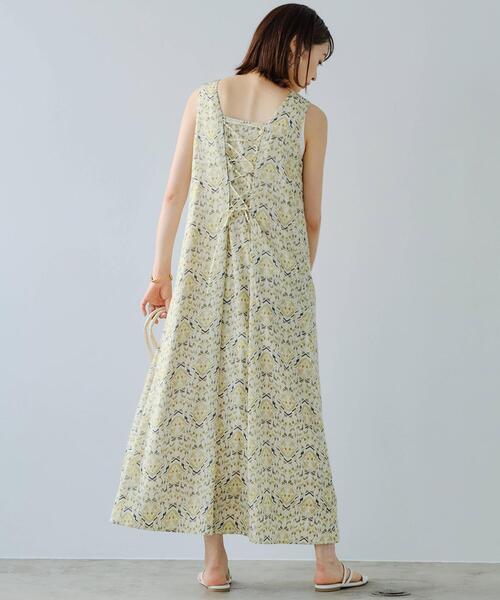 green label relaxing（グリーンレーベルリラクシング）の「FFC トライバル ペイント レースアップ ワンピース（ワンピース・レディース・その他1・FREE）」の5枚目の写真